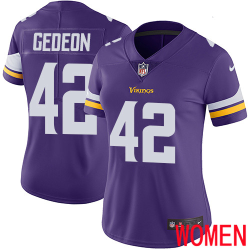 Minnesota Vikings 42 Limited Ben Gedeon Purple Nike NFL Home Women Jersey Vapor Untouchable